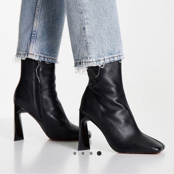 ASOS design Eagle leather high heel square toe boots - Picture 1 of 7